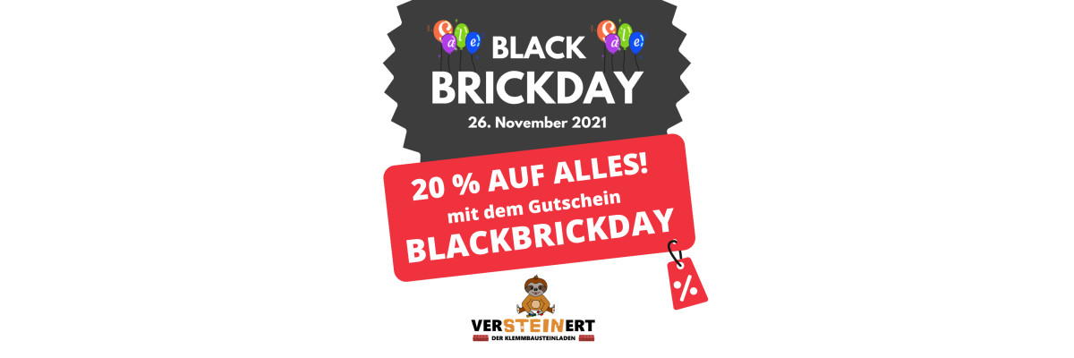 20 % Rabatt auf Alles! Heute am Black Brickday! - 20 % Rabatt auf Alles! Heute am Black Brickday bei Versteinert der Klemmbausteinladen